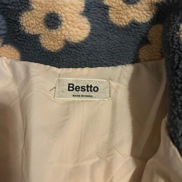 Bestto Brand Fully Lined Floral Fleece Jacket Womens Sz Large in MINT Condition - Picture 6 of 8